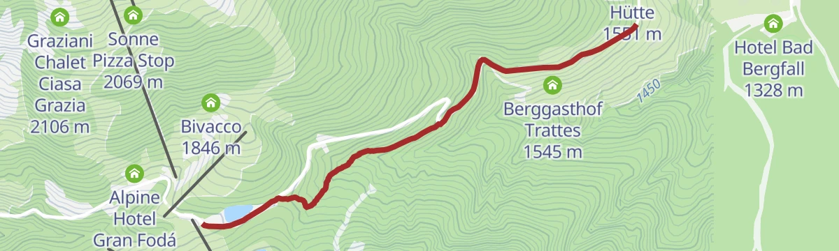 Route map: Variante Quota Passo / Variante Passhöhe